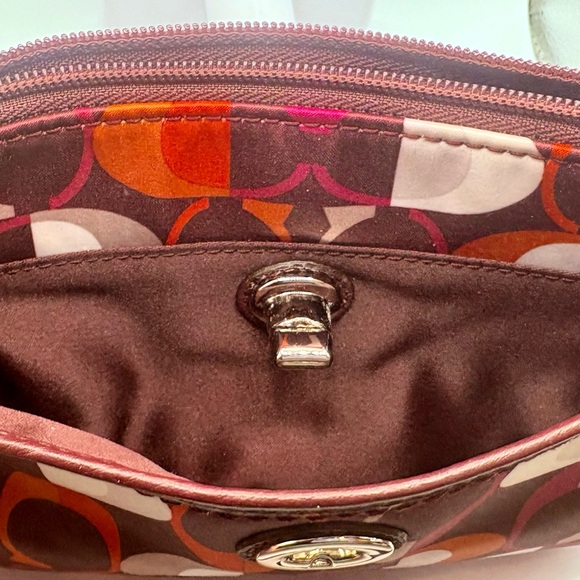 Coach Pink and Orange Patterned Wristlet - Picture 4 of 6